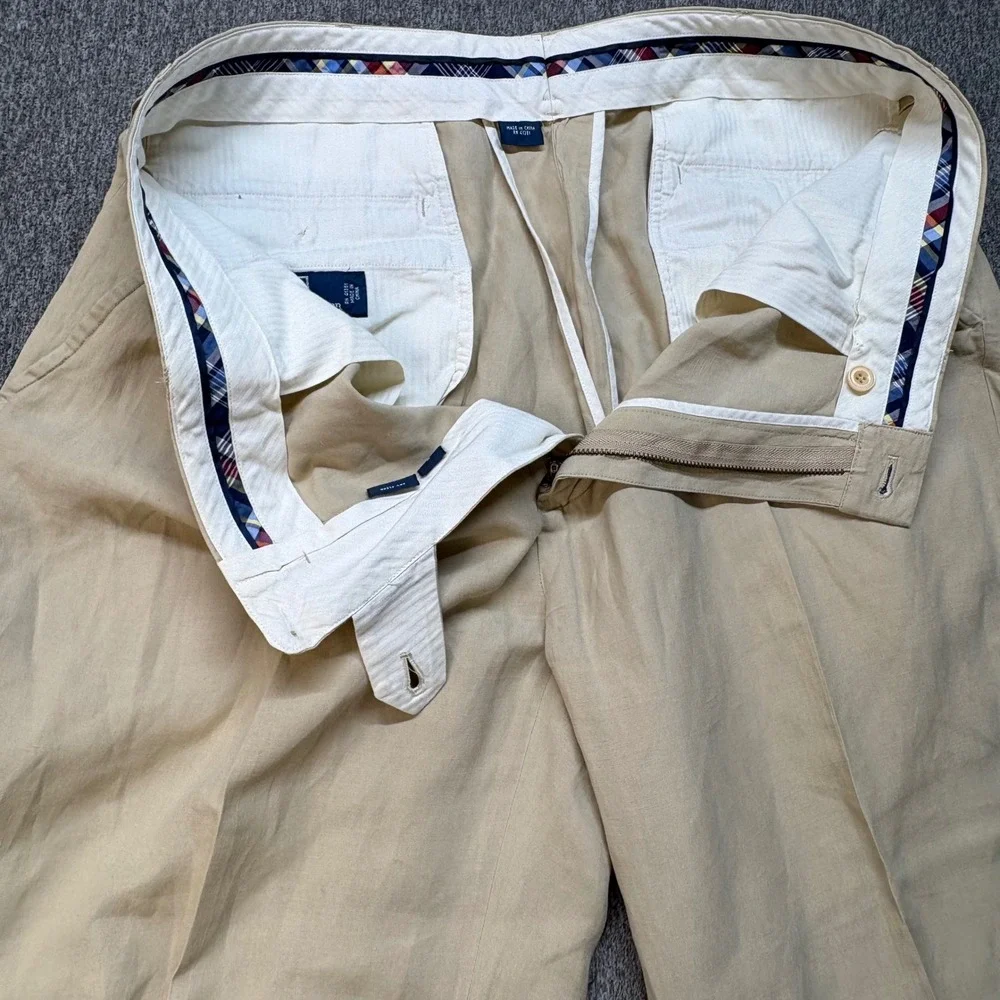 Polo Ralph Lauren Mens 36x27.5 Beige Linen Silk Blend Flat‎ Front Trousers Pants